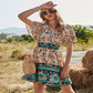 Summer Bohemian Print V-Neck Beach Dress