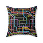 'Map' Spun Polyester Square Pillow