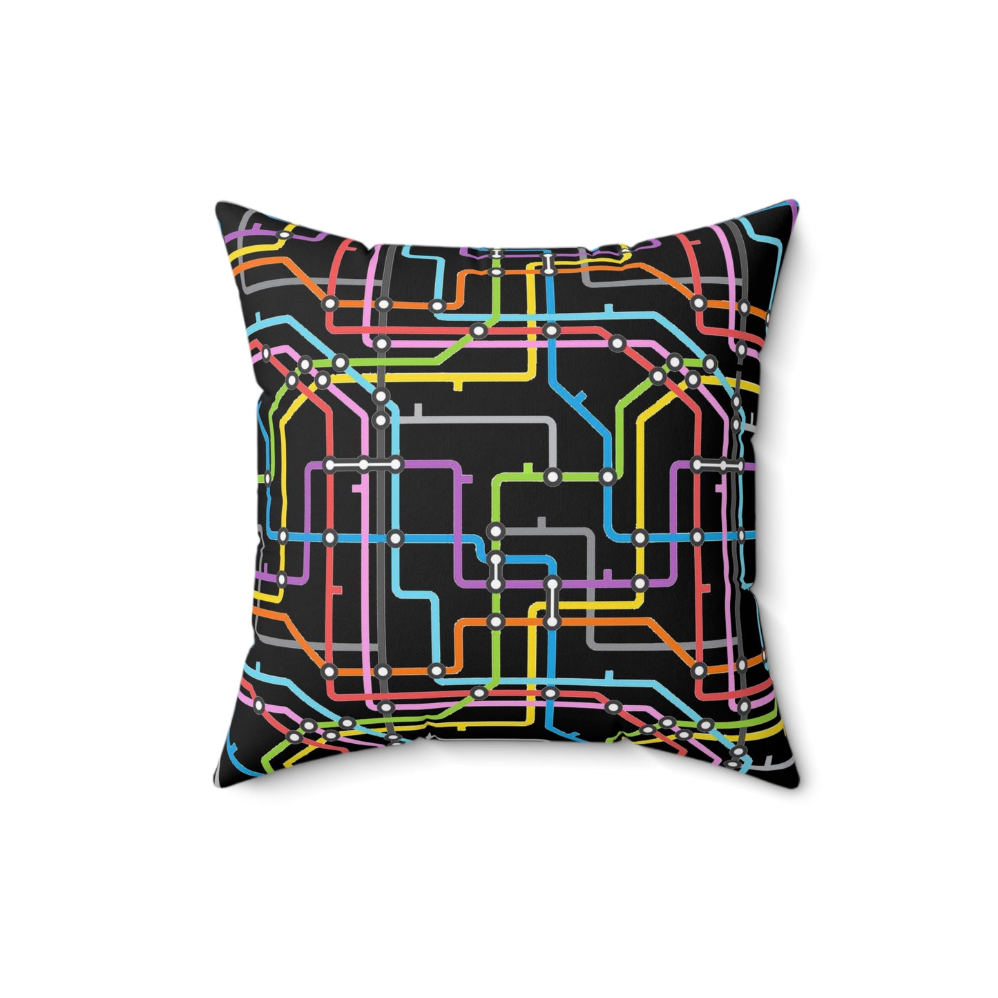 'Map' Spun Polyester Square Pillow