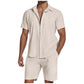 Men's Short Sleeve Lapel Linen Shirt