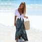 Bohemian Seaside New Printed Split Skirt