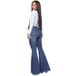 Women's Knee Hole Denim Flared Pants