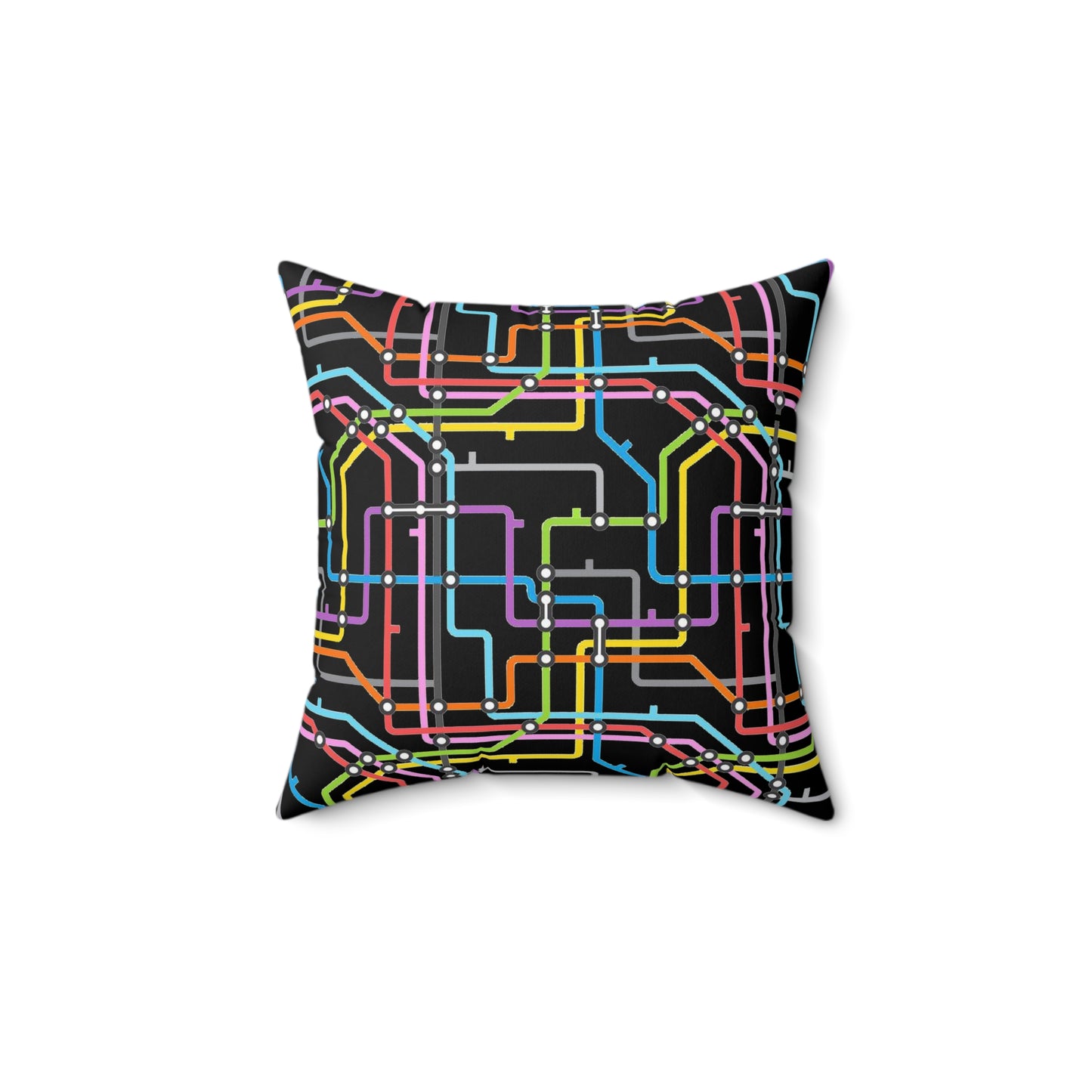 'Map' Spun Polyester Square Pillow