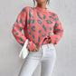 Spring And Autumn Temperament Leopard Print Jacquard Top