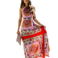 Retro Exotic Style Printed Bohemian Halter Beach Dress Women