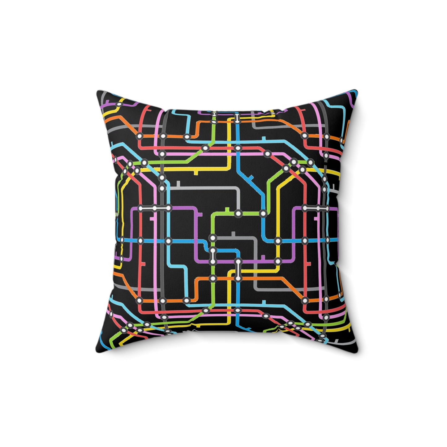 'Map' Spun Polyester Square Pillow