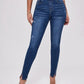 Slim Fit Patchwork High Waist Stretch Jeans