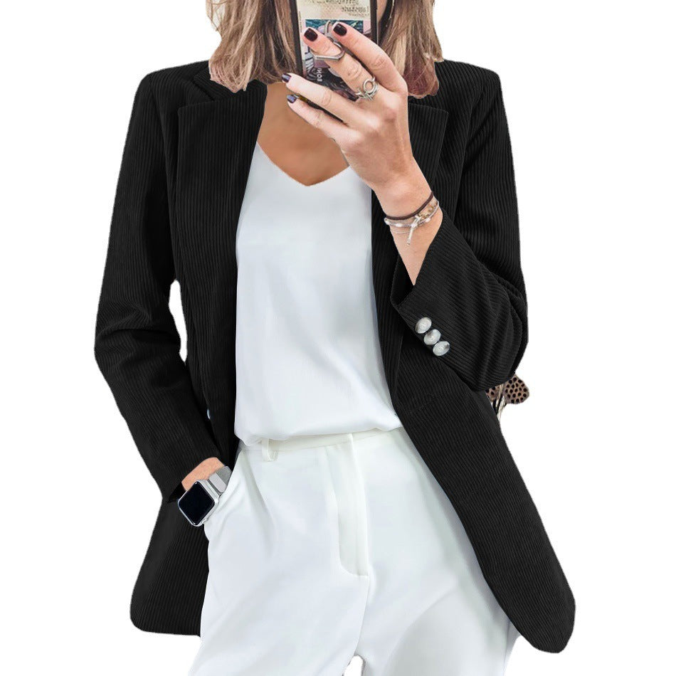 Women's Elegant Slim Corduroy Suit Jacket