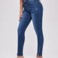 Slim Fit Patchwork High Waist Stretch Jeans