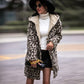 Hooded Plush Top Leopard Fashion Brand Fleece Padded Coat