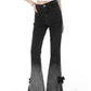 Women's Retro Slit Slightly Flared Gradient Jeans