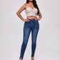 Slim Fit Patchwork High Waist Stretch Jeans