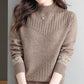 Half Turtleneck Brocade Sweater Loose