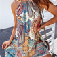 Summer New Bohemian Print Halterneck Dress