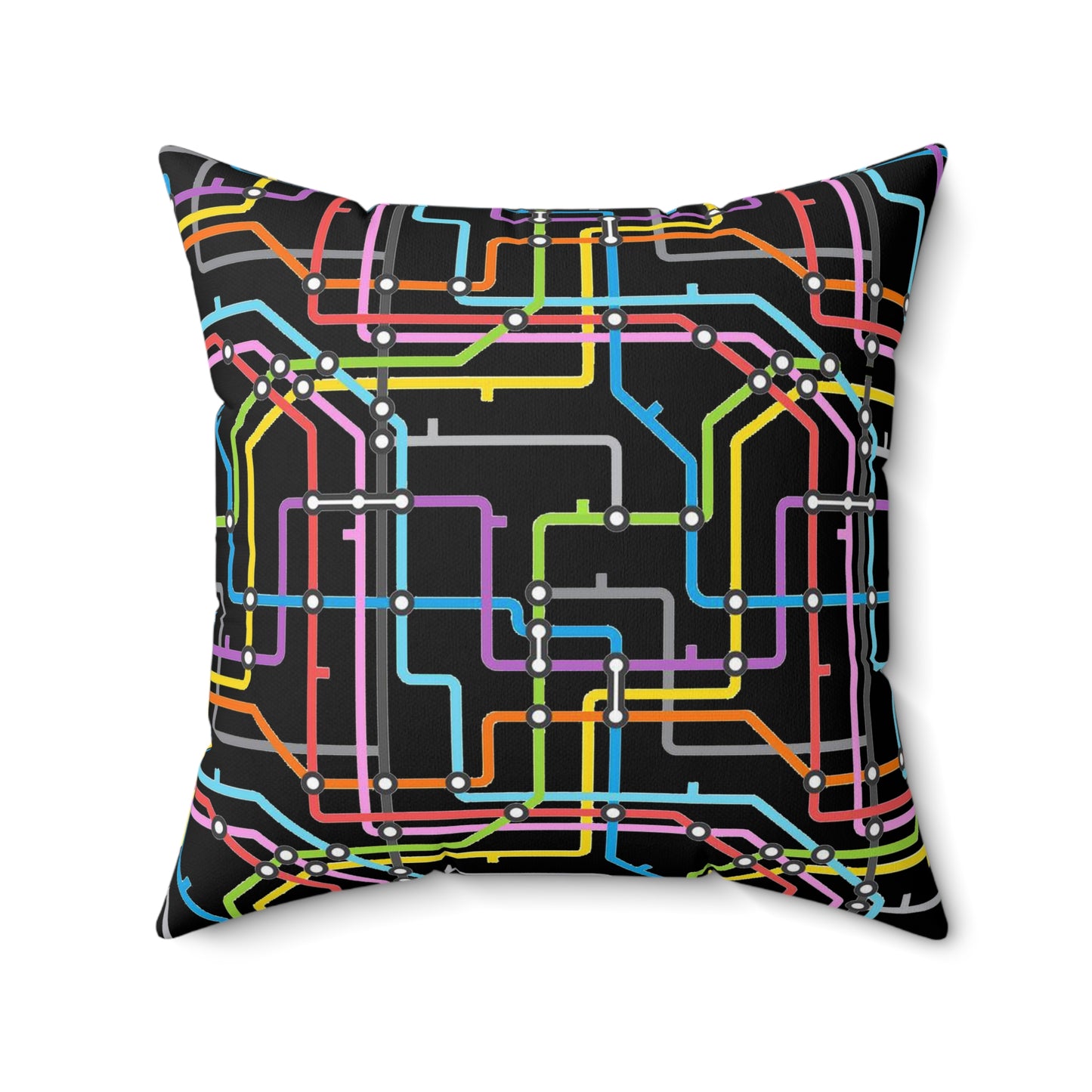 'Map' Spun Polyester Square Pillow