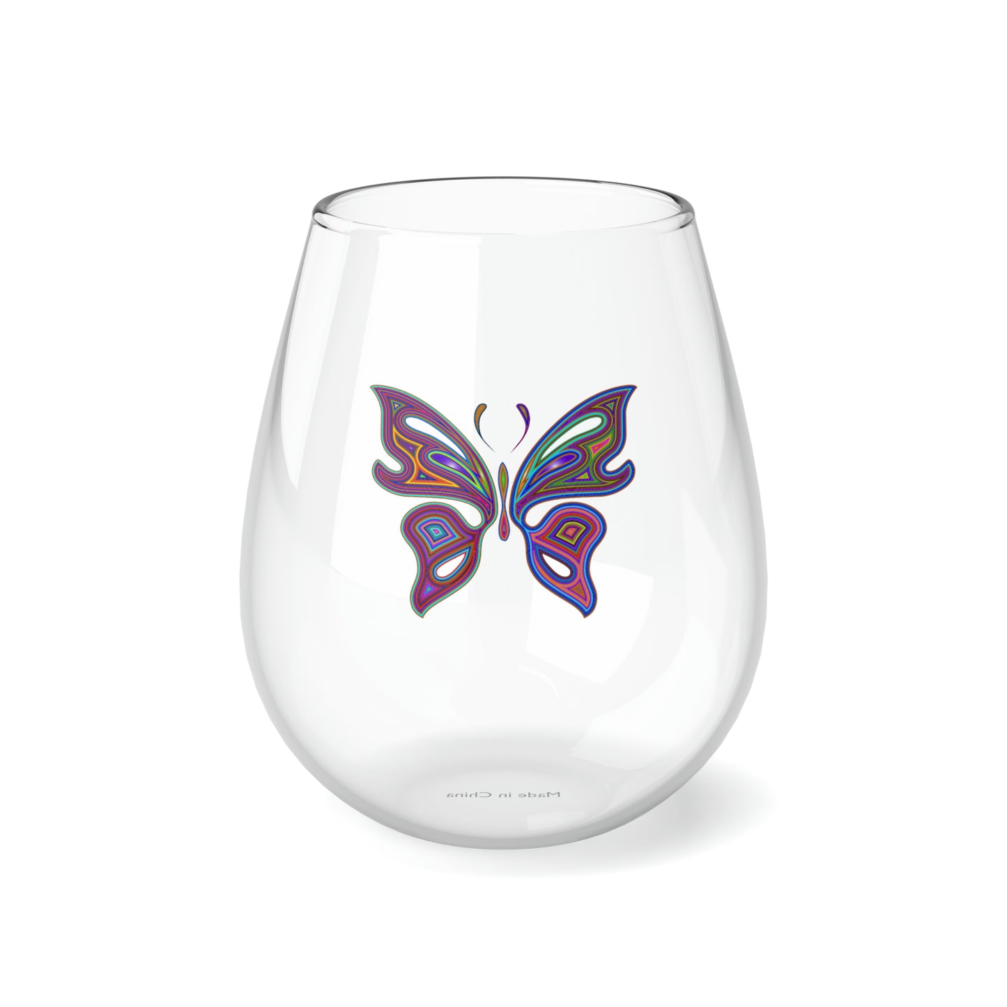 Butterfly Stemless Wine Glass, 11.75oz