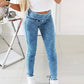 Women's High Waist Lace-up Stretch Skinny Jeans