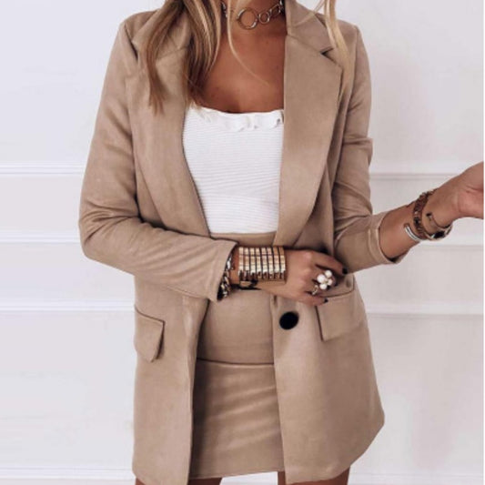 Women's Slim Fit Long Sleeve Two Piece Suit