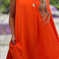 Summer V-neck Sleeveless Dress With Button Decoration