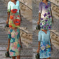 Summer Women's Printed Fashion V-neck Loose Plus Size Dress