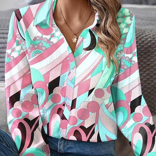Colorful Geometric Elegant Cardigan Shirt
