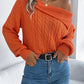 Lapel Off-the-shoulder Twist Long Sleeve Pullover