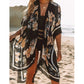 Summer Mid-length Slit Print Loose Beach Cover