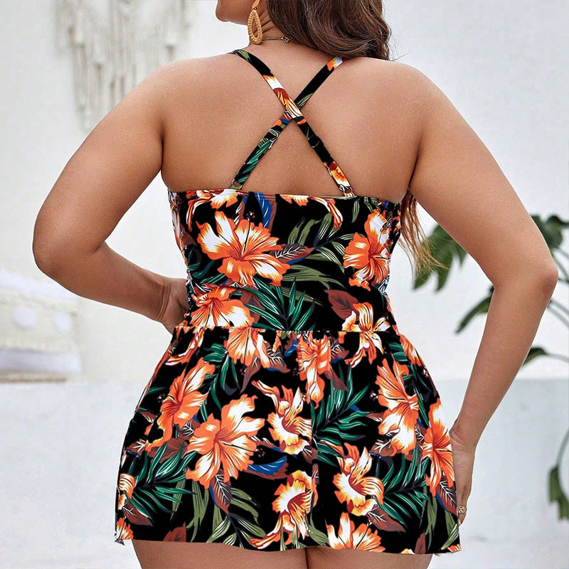 Plus Size Swimsuit Women's Floral Slimming