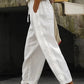 Casual Pants Elegant Cotton And Linen Cropped Pants