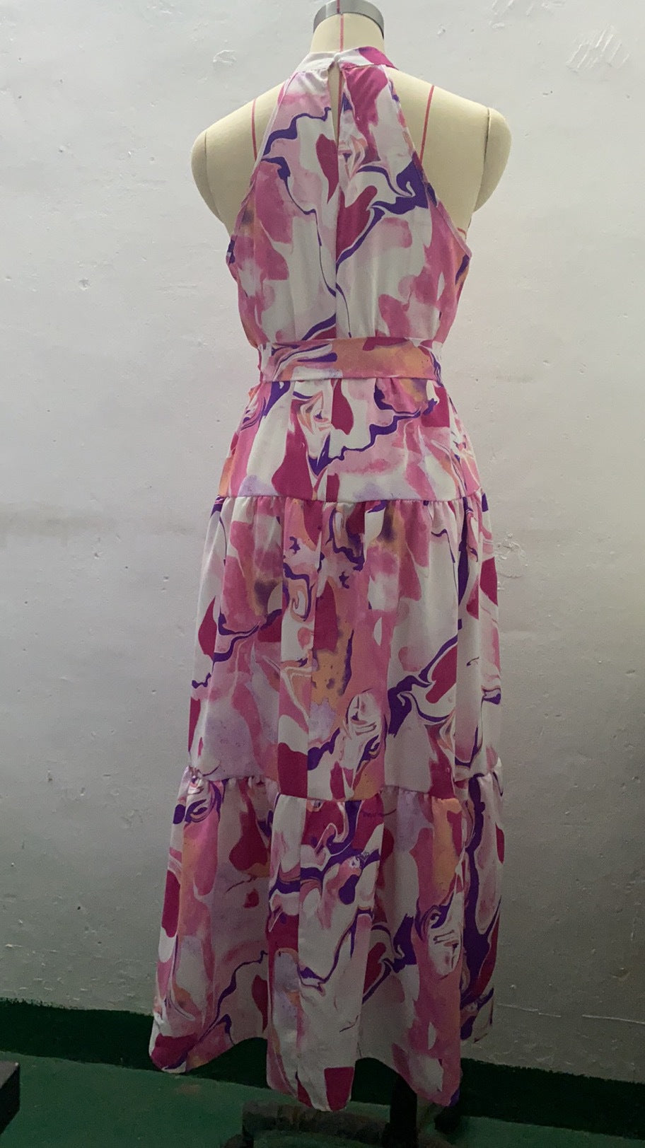 Printed Bohemian Sleeveless Ruffle Dress For Women