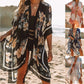 Summer Mid-length Slit Print Loose Beach Cover