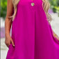 Summer V-neck Sleeveless Dress With Button Decoration