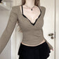 Women's V-neck Bottoming Shirt T-shirt