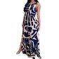Floral Print Sleeveless Split Lace-up Waist-tight Temperament Dress