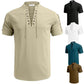 Beach Short Sleeve Lace-up V-neck Pirate Shirt