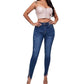 Slim Fit Patchwork High Waist Stretch Jeans