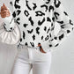 Spring And Autumn Temperament Leopard Print Jacquard Top