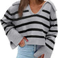 V-neck Large Lapel Short Knitted Women's Top