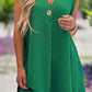 Summer V-neck Sleeveless Dress With Button Decoration