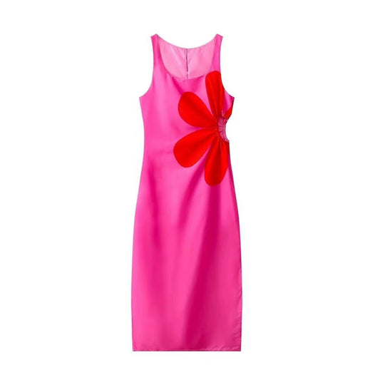 Spring Stylish Simple And Versatile Flowers Dress