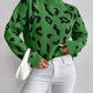 Spring And Autumn Temperament Leopard Print Jacquard Top