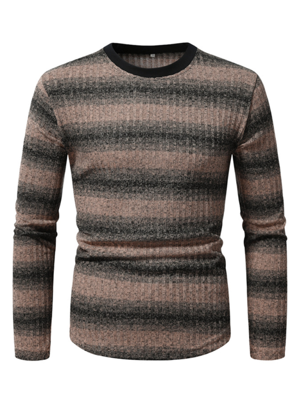 Round neck gradient long sleeve men's shirt