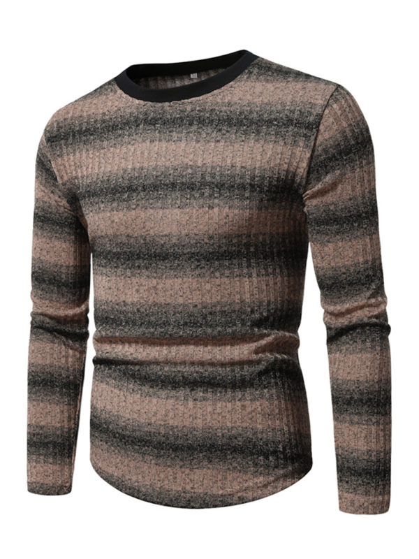 Round neck gradient long sleeve men's shirt