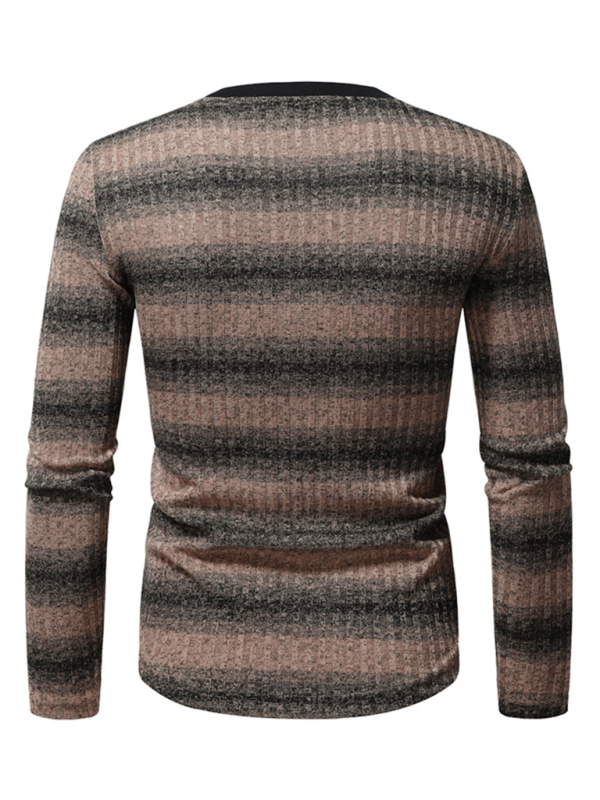 Round neck gradient long sleeve men's shirt