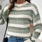 Casual Striped Clashing Color Sweater