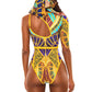One-shoulder triangle one-piece swimsuit