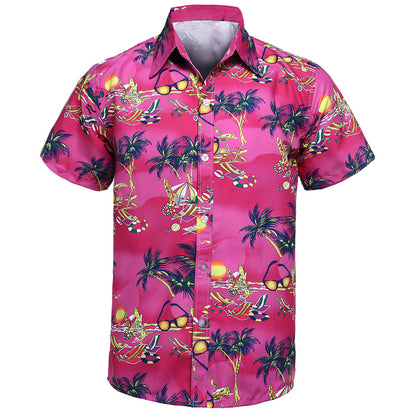 New Print Beach Shirt Summer Short Sleeve Shirt