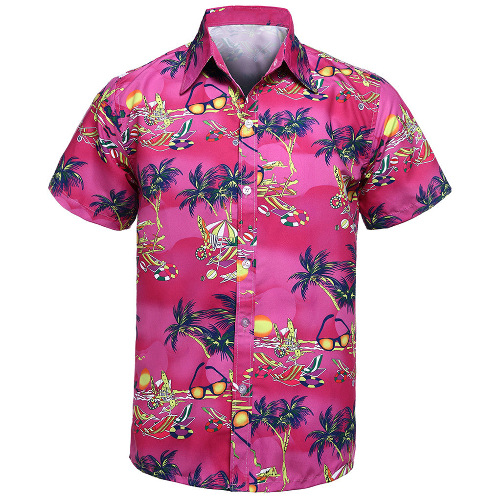 New Print Beach Shirt Summer Short Sleeve Shirt