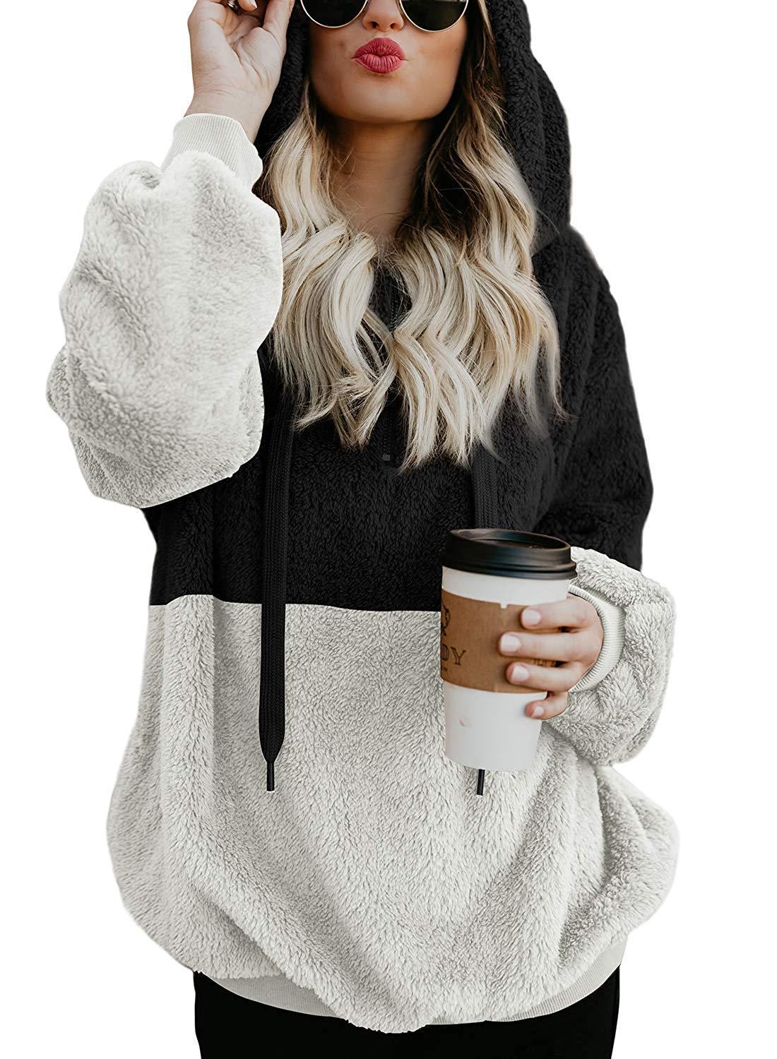 Stitched Hooded Sweater Coat