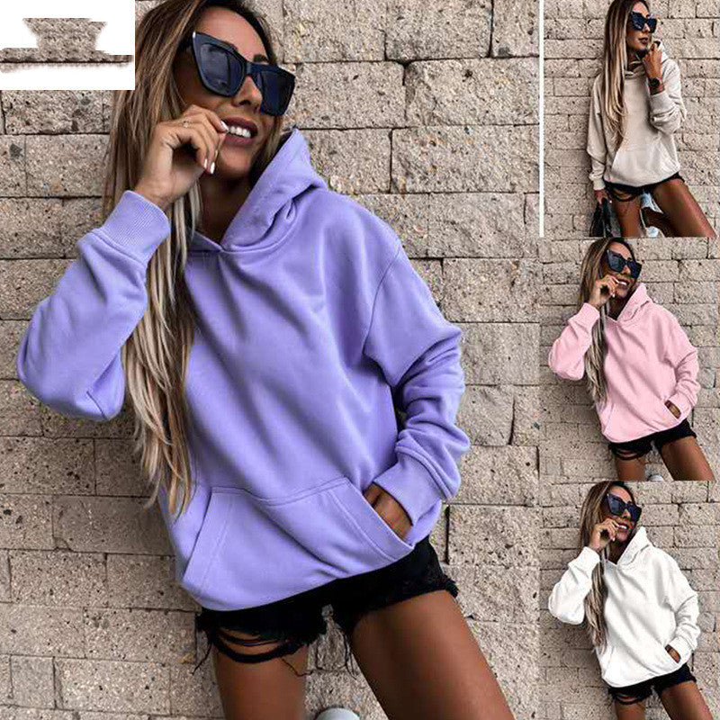 European and American long-sleeved solid color pullover sweater